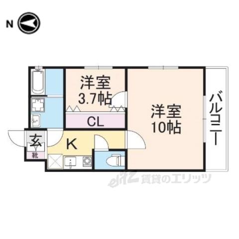 レジデンスグラナダ(1LDK/3階)の間取り写真