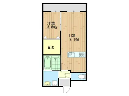 プレミールNAKAMAIII(1LDK/1階)の間取り写真