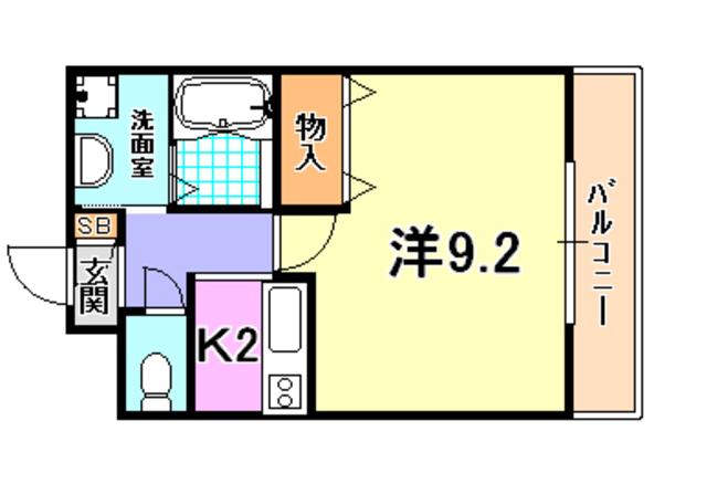 グランド上祇園(ワンルーム/3階)の間取り写真