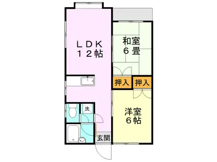 ドリームハイツ(2LDK/1階)の間取り写真