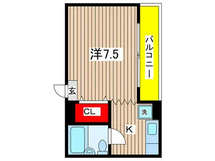 ヤングヴィレッジ嵯峨(1K/1階)の間取り写真