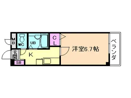 塚本TKDハウス(1K/2階)の間取り写真