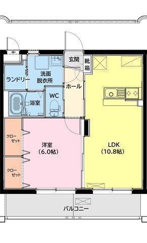 ユーミー高洲(1LDK/1階)の間取り写真