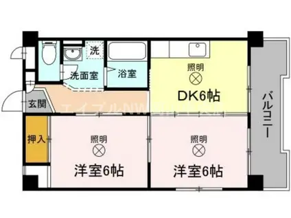 長瀬マンションII(2DK/1階)の間取り写真