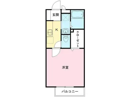 ロイヤルコート(1K/1階)の間取り写真