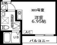 プルームコート川崎浅田(ワンルーム/3階)の間取り写真
