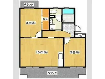 グレースヴィラII(2LDK/1階)の間取り写真