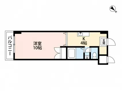 サンシャイン(1DK/2階)の間取り写真