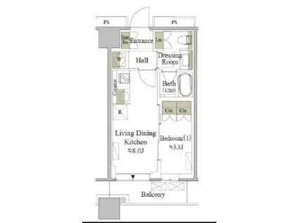 目黒MARCレジデンスタワー(1LDK/15階)の間取り写真