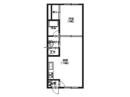 ピュアパレス栄町(1LDK/5階)の間取り写真