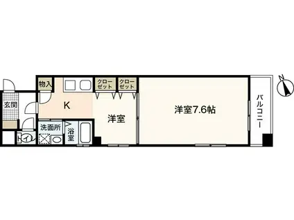 トーソク幟町ビル(1LDK/3階)の間取り写真