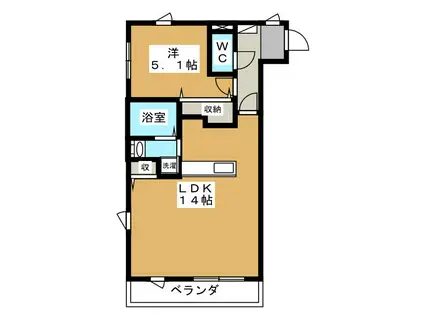 PLEASANT COURT(1LDK/1階)の間取り写真