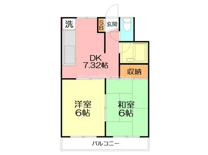 ビラ・トレンディ(2DK/2階)の間取り写真