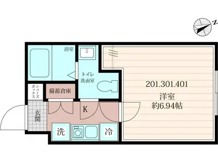 アルデンシア(1K/3階)の間取り写真