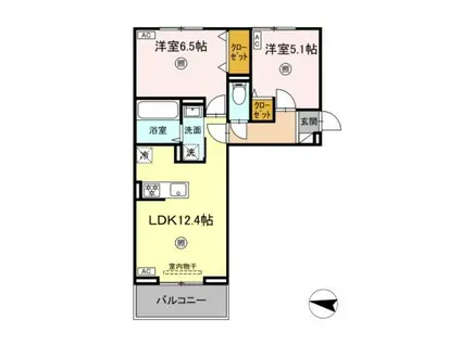 D-RESENA吉野(2LDK/1階)の間取り写真