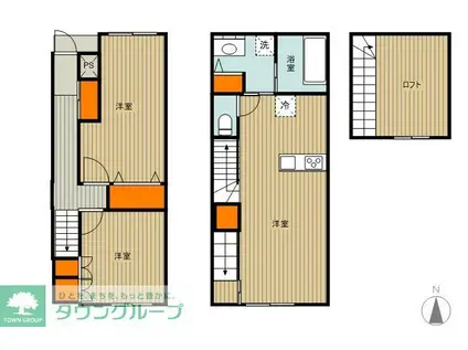 ファビラスハウスBC棟(2LDK/1階)の間取り写真