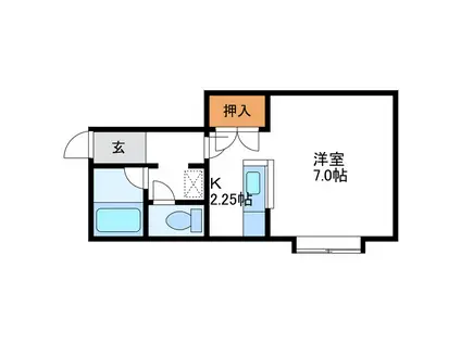 ノースアヴェニュー192(1K/1階)の間取り写真
