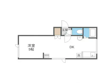 キラメック円山表参道II(1DK/2階)の間取り写真