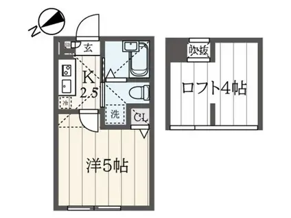 MAISON FIERE山手(1K/1階)の間取り写真