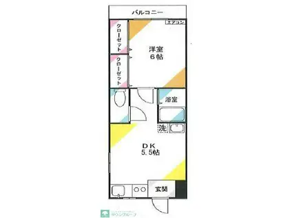 丸山マンション(1DK/2階)の間取り写真