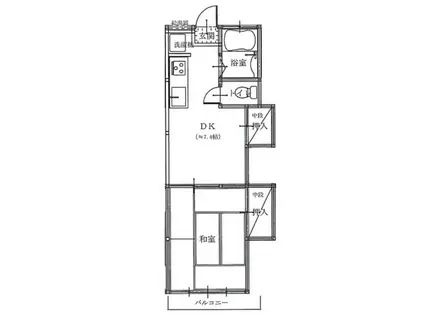 第2明徳団地5号館(1DK/2階)の間取り写真