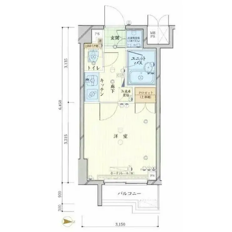 ルーブル南品川 7階階 間取り