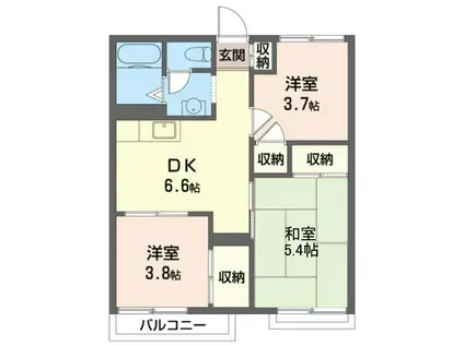 南ハイツ(3DK/1階)の間取り写真