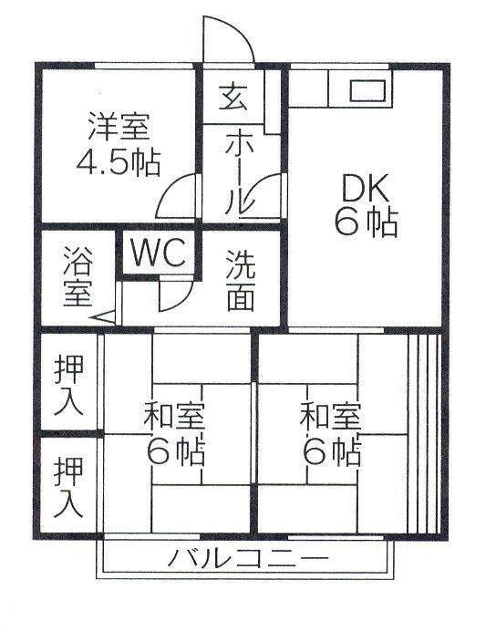 ベアーズコーポ(3DK/2階)の間取り写真