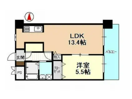 サニーコート(1LDK/4階)の間取り写真
