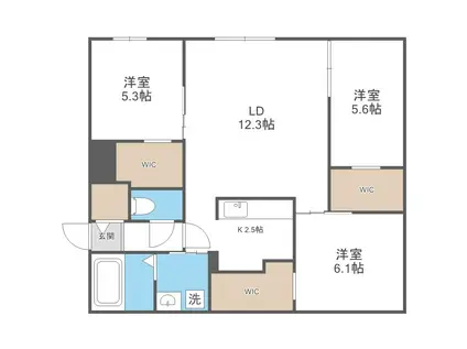 LE CLAIR MINAMIMARUYAMA(3LDK/1階)の間取り写真