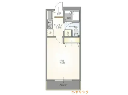 シャンボール花水木(1K/4階)の間取り写真