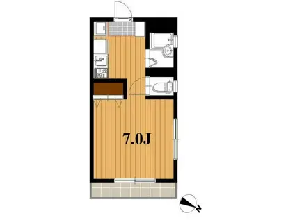 ベルハイム(1K/3階)の間取り写真