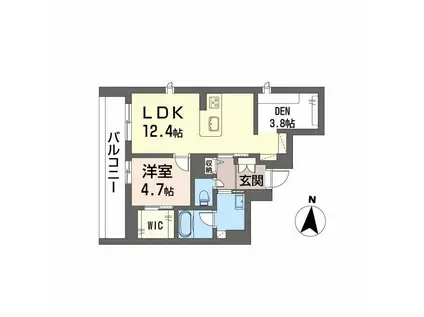 DEUXリジエール(1LDK/3階)の間取り写真