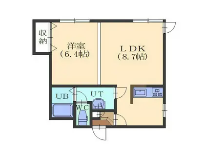 ノースコート深堀II(1LDK/4階)の間取り写真