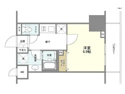 BLESS蔵前(1K/3階)の間取り写真