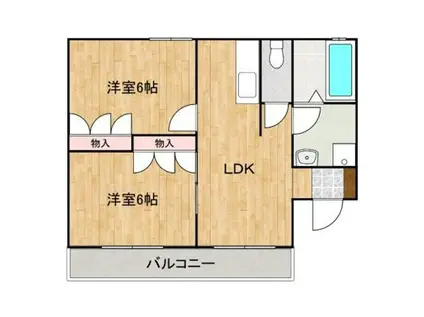 ベル放夢二番館(2LDK/1階)の間取り写真