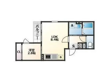 ソルテ二軒茶屋(1LDK/3階)の間取り写真