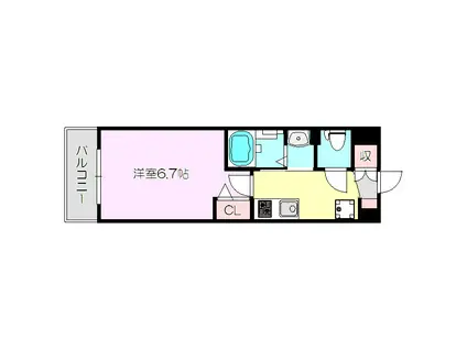 LUXE三国駅前(1K/8階)の間取り写真