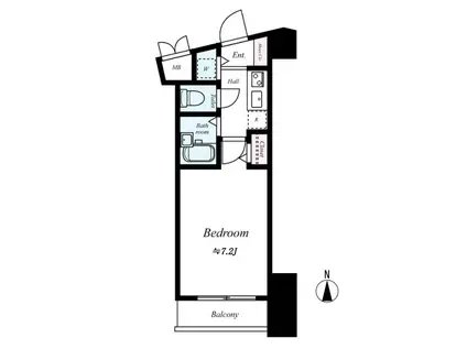 グランドガーラ渋谷(1K/7階)の間取り写真