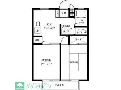 ハイツ増原(2DK/1階)の間取り写真