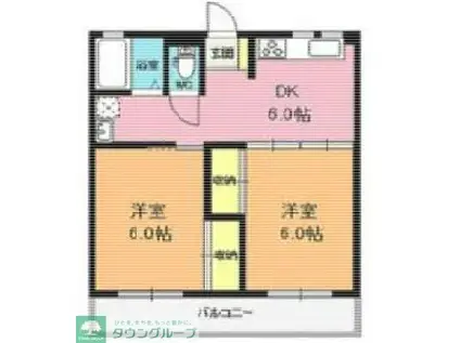 吉沢ビル(2DK/5階)の間取り写真