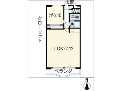 NH菰口(1LDK/3階)の間取り写真