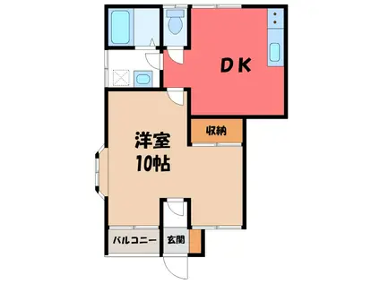 グリーンパーク石井V(1DK/1階)の間取り写真