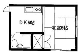 たちばなコーポ(1DK/2階)の間取り写真