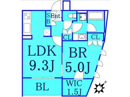 ヴィレフレール(1LDK/3階)の間取り写真
