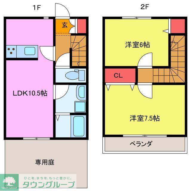 フロレゾンアサウミ(2LDK/1階)の間取り写真