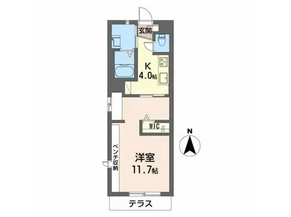 ジュネスコート(1K/1階)の間取り写真