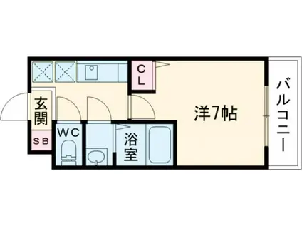 AILE岡場III(1K/2階)の間取り写真