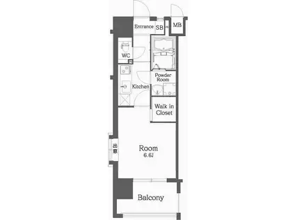 エンクレスト天神MERSII(1K/9階)の間取り写真