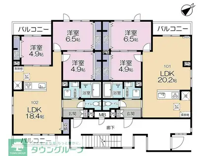 CAMPANA OTAKANOMORI(3LDK/1階)の間取り写真